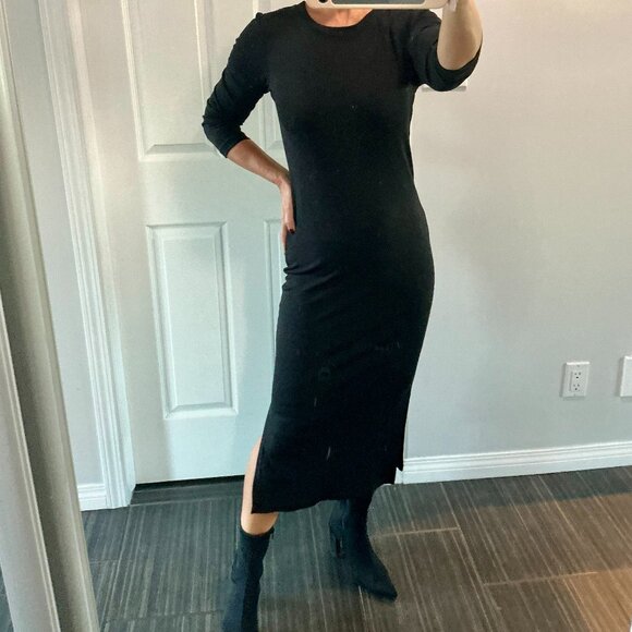 Amazing! Rachel Zoe black knit midi stretchy and soft dress size xs - Picture 4 of 9